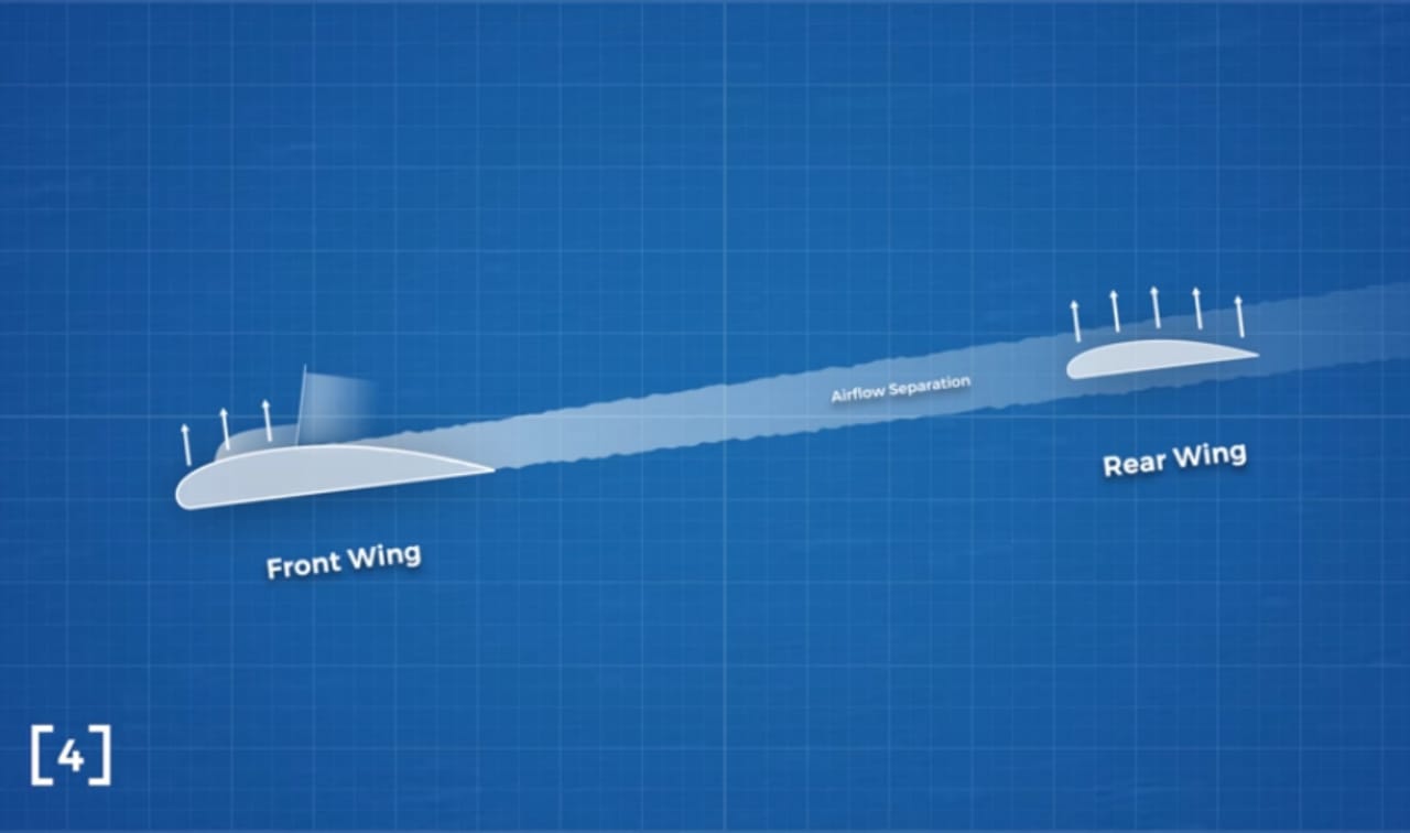 Pitching down of the aircraft due to flow separation