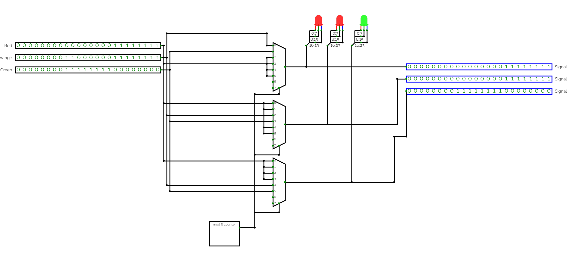 Circuit diagram of the 3 signal circuit