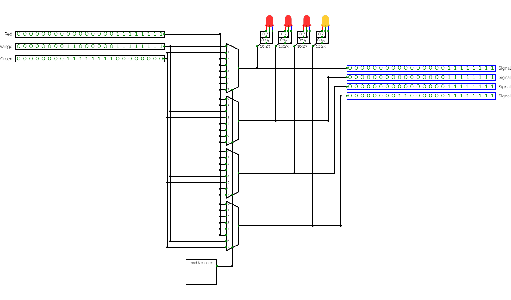 Circuit diagram of the 4 signal circuit