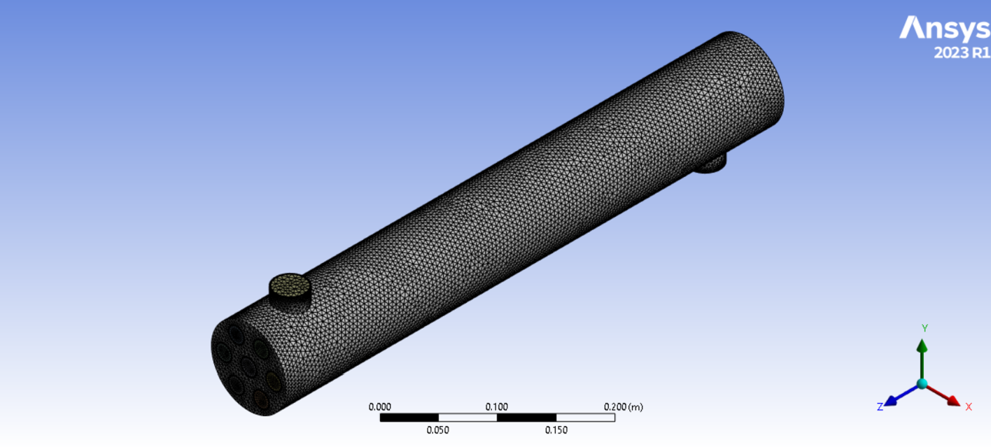 Mesh for STHE with 7 tubes