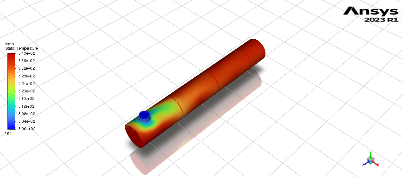 Temperature Contour for STHE with baffles