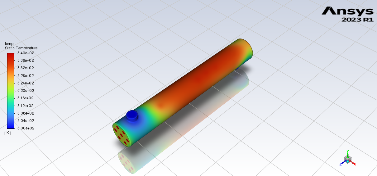 Temperature Contour for STHE with fins